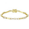 Matte gold and cz sterling bracelet