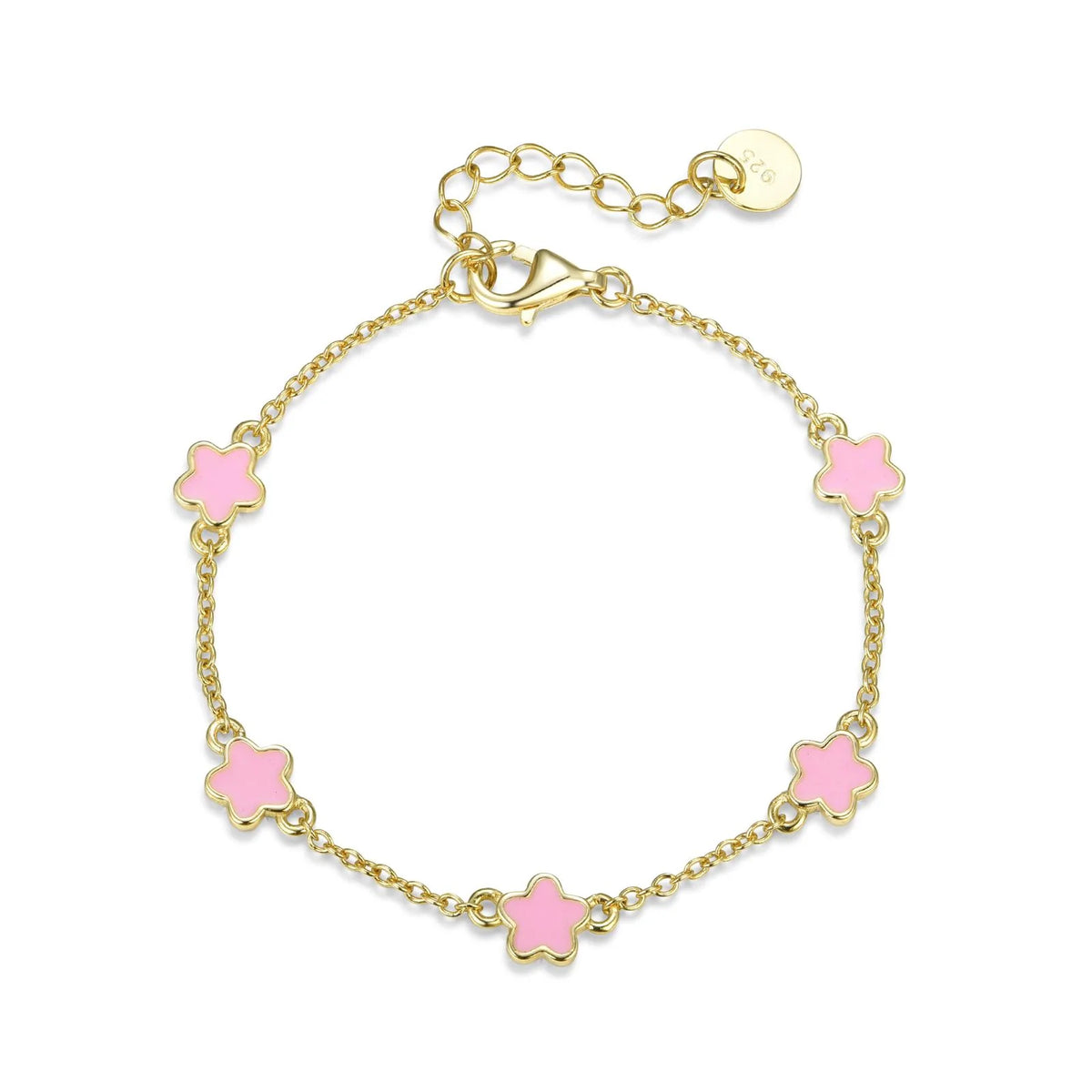 Enamel flower adjustable bracelet