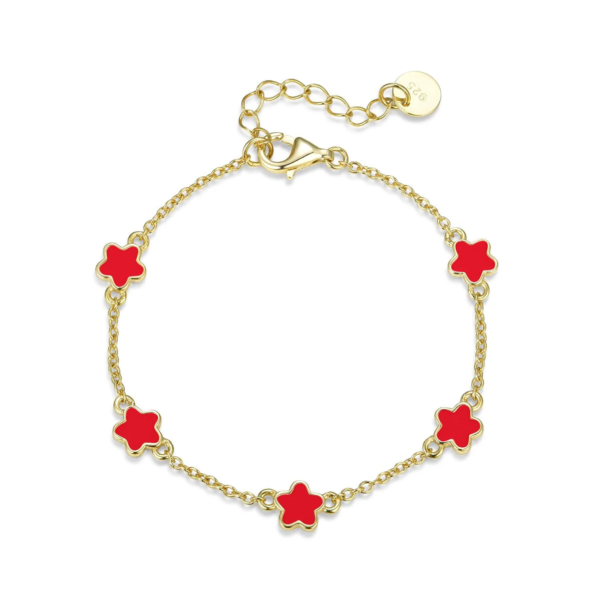 Enamel flower adjustable bracelet