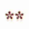 5 petal flower sterling studs