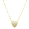 Small pave sterling gold heart