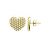 Sterling pearl heart stud earrings