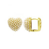 Gold filled pearl huggie style earrings