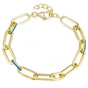 Sterling and 14k paper clip bracelet