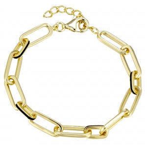 Sterling and 14k paper clip bracelet