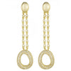 Sterling oval gold drop earrings