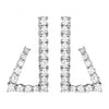 J shape jutted cz earrings