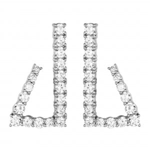 J shape jutted cz earrings