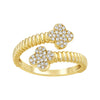 Overlapping clover cz ring