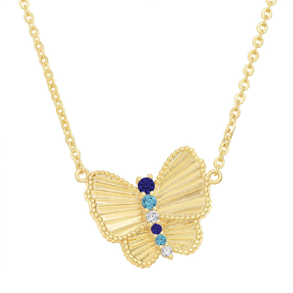 Pleated butterfly pendant