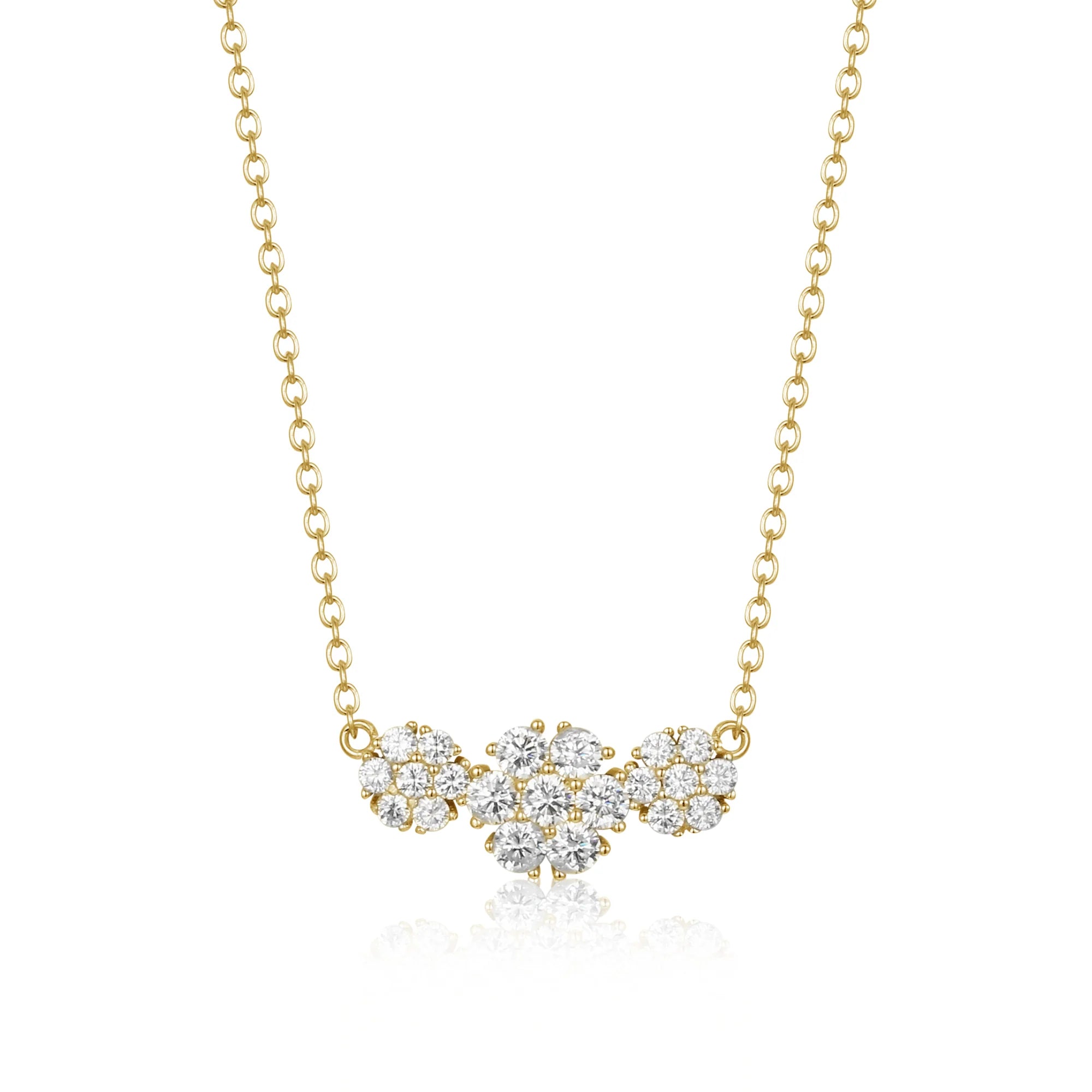 Triple flower sterling necklace