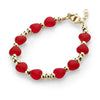 Gold filled red bow bracelet