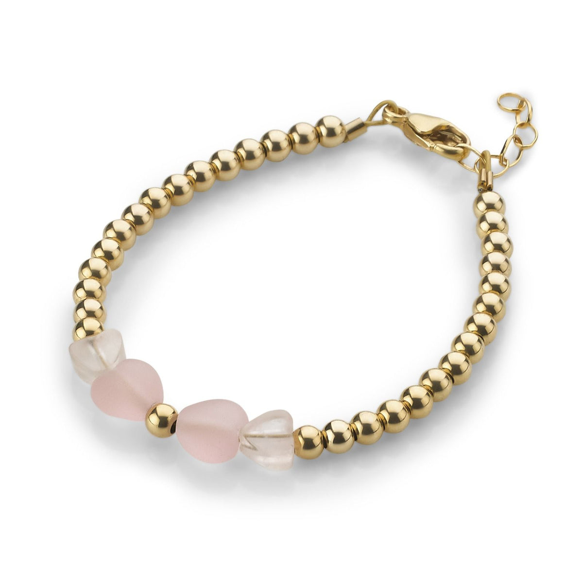 14k gold filled pink bow bracelet