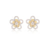 Matte gold and cz outline flower studs