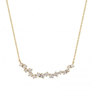 Sterling cz bar necklace