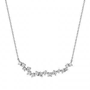 Sterling cz bar necklace