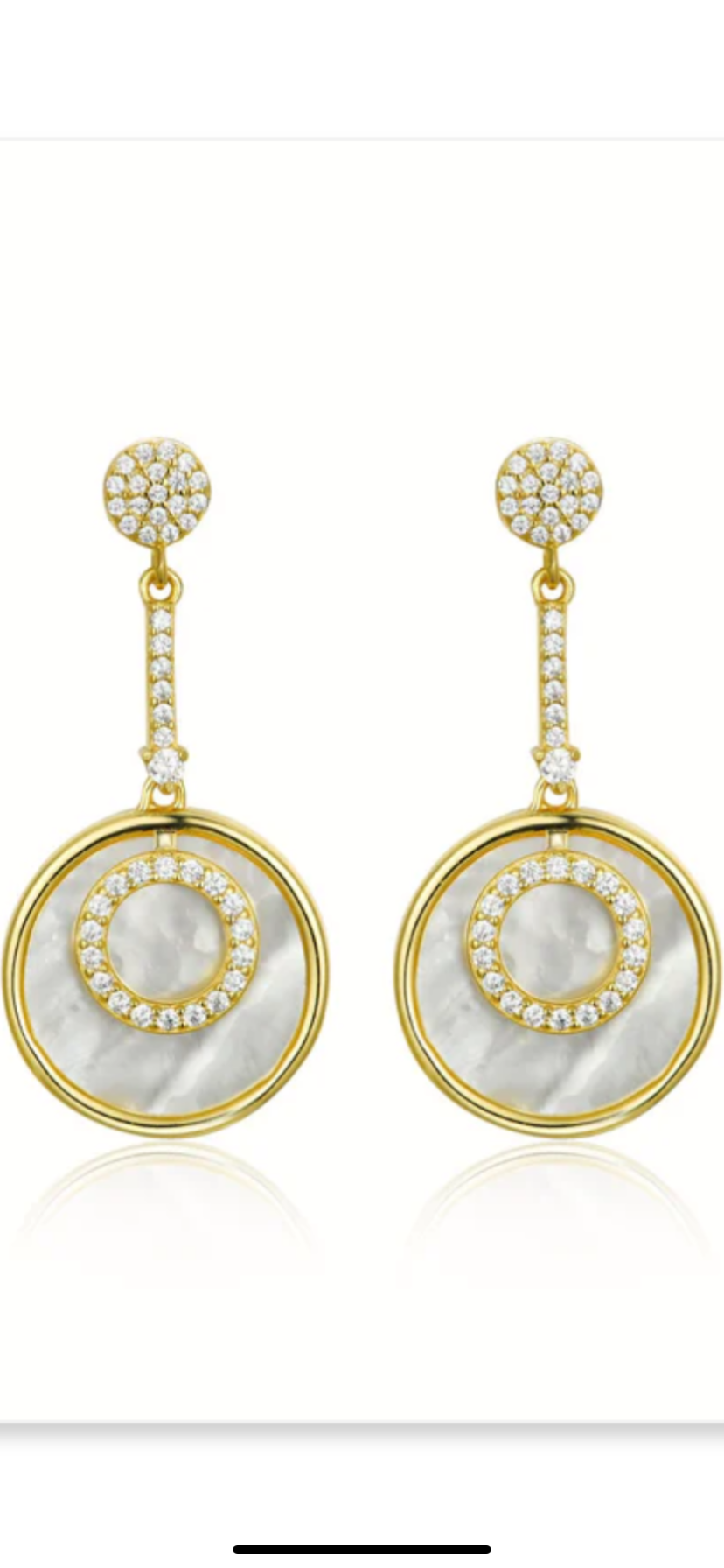 Mother of pearl gold drop earrings