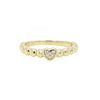 Sterling heart cz beaded ring