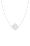 Mother of pearl clover cz pendant