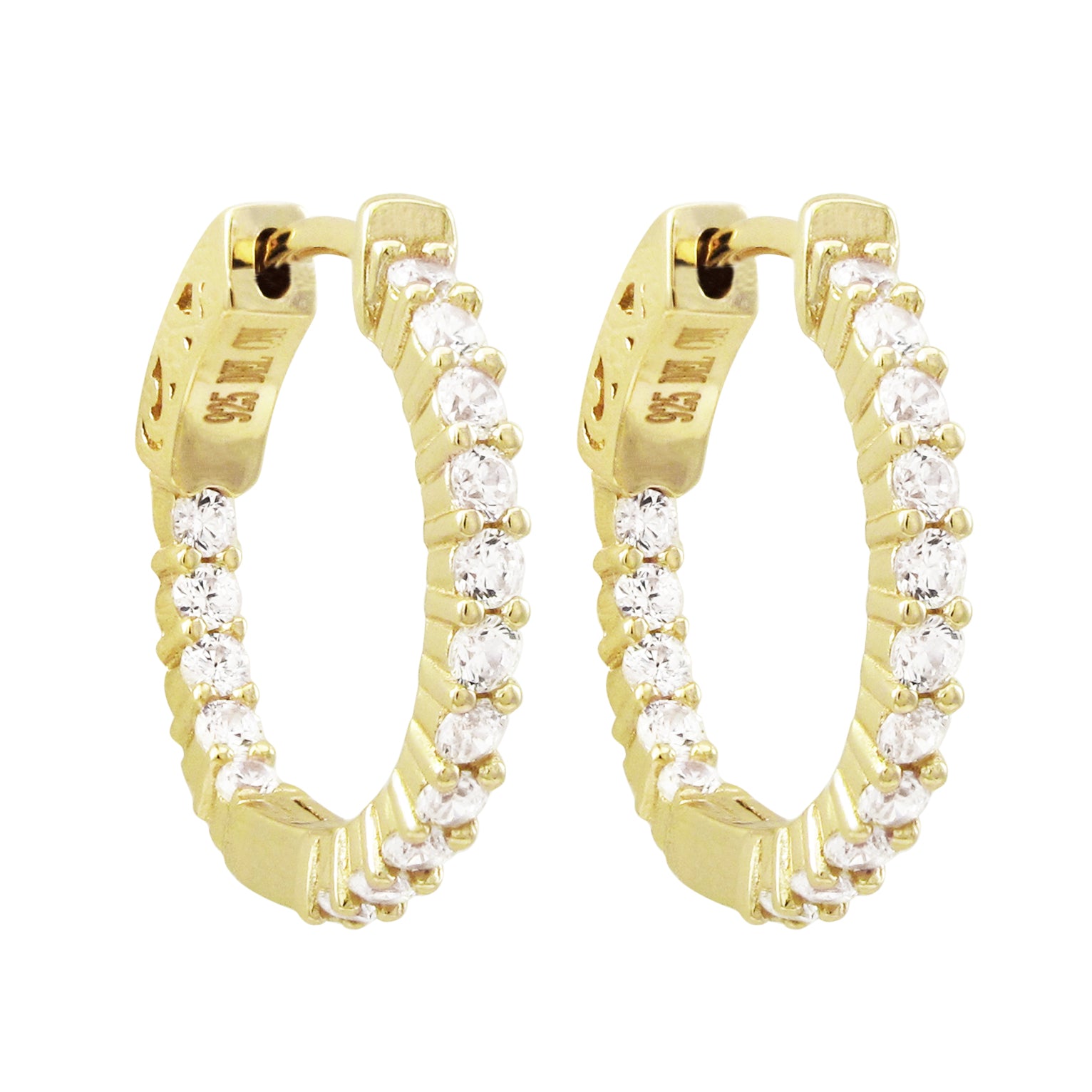 20X20mm Thin Round Cz Hoop Earrings
