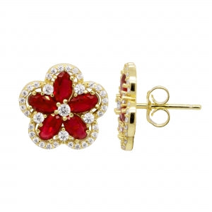 Large colored flower studs