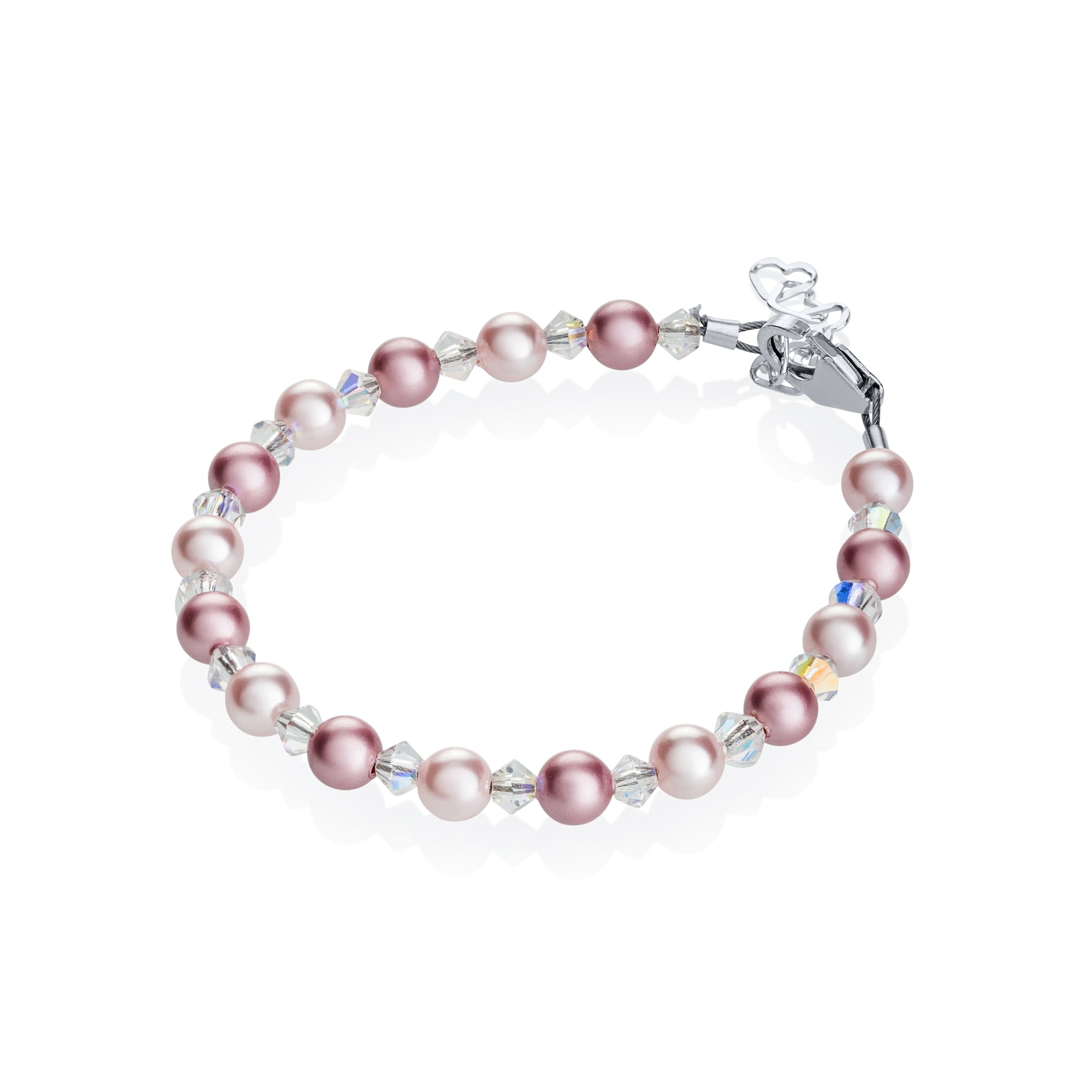 Swarovski Pink And Rose Pearl Adjustable Bracelet