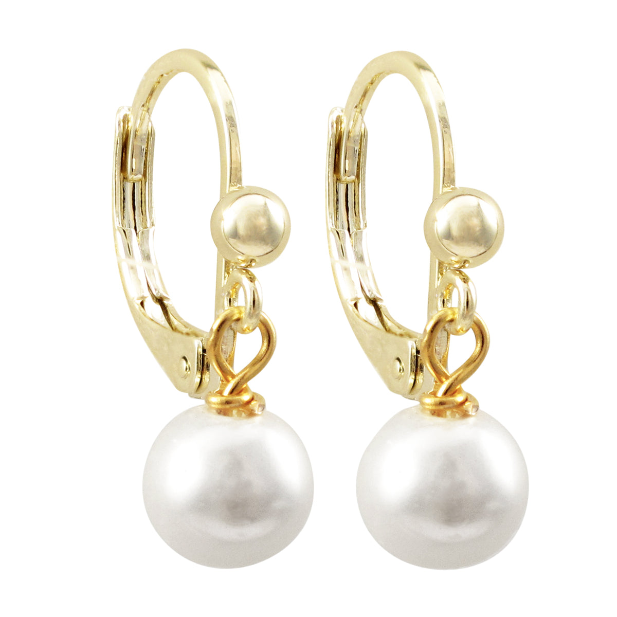 6mm Glass Pearl Hanging Earring