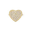 Gold Cz Heart Adjustable Ring