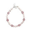 Pink Pearl And Sparkly Pave Adjustable Bracelet