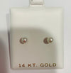 14K Gold Genuine 4mm Pearl Screwback Earrings