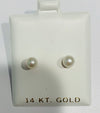 14K Gold Genuine 5mm Pearl Screwback Earrings
