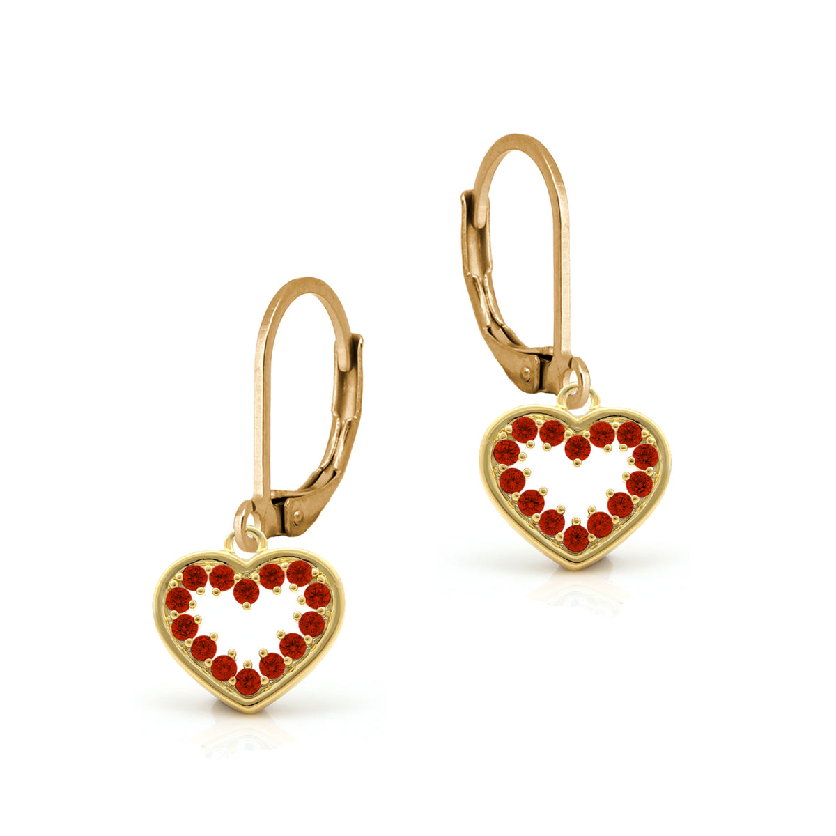 Inside stone heart earrings