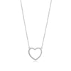 Sterling small open heart pendant