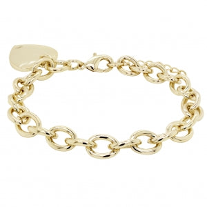 Link heart charm bracelet