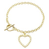 Gold Tiffany link bracelet with cz heart