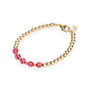 Gold filled and hot pink crystal beaded adjustable bracelet