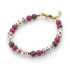 Multi colored pearl beaded adjustable bracelet