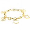 Gold hearts charm bracelet