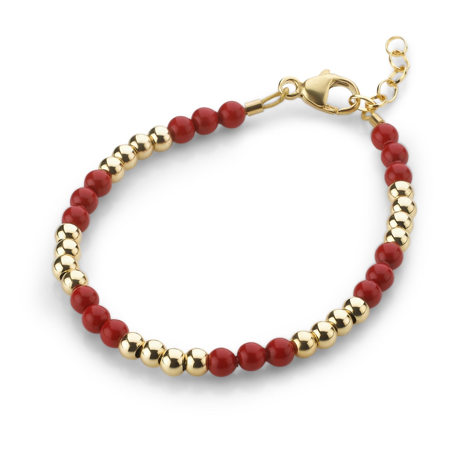 Red and gold beaded baby bracelet