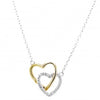 Sterling small double heart pendant