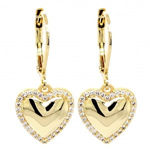 Surgical steel gold heart earrings