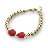 Gold filled red bow bracelet