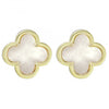 Mother of pearl gold clover studs