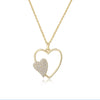 Sterling open heart with heart pave pendant