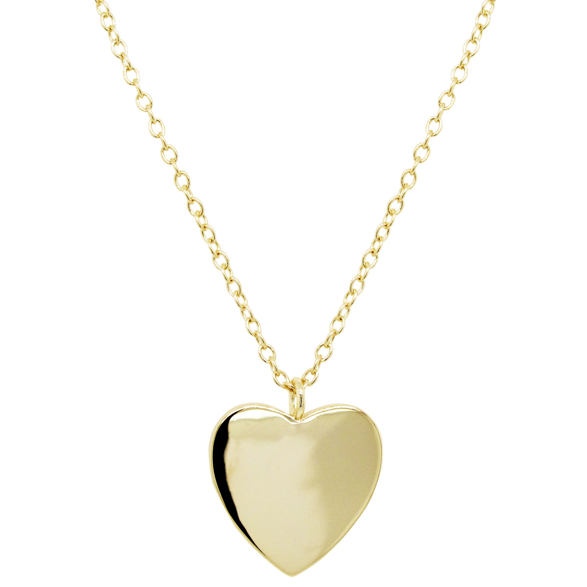 Gold plated shiny heart pendant