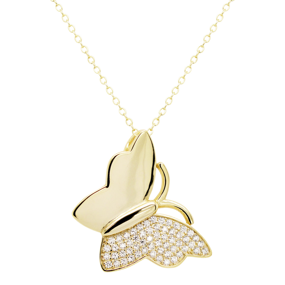 Sterling gold butterfly pendant