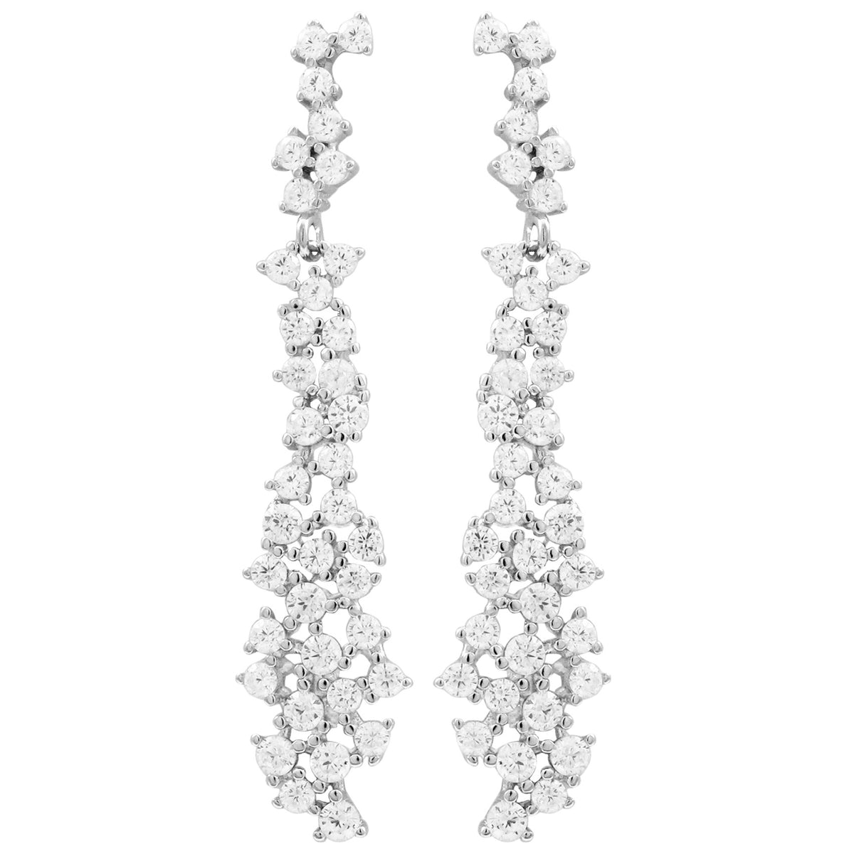 Cluster diamond cz post earrings
