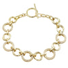 Gold and cz circle bracelet