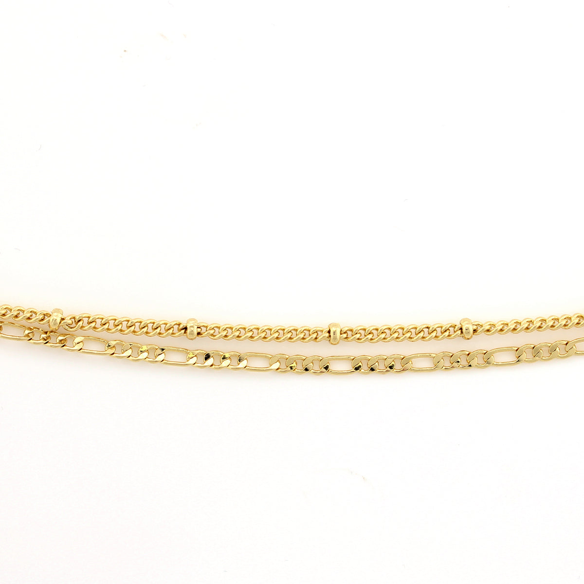 Thin curb chain double bracelet