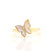 Mother of pearl slanted butterfly ring